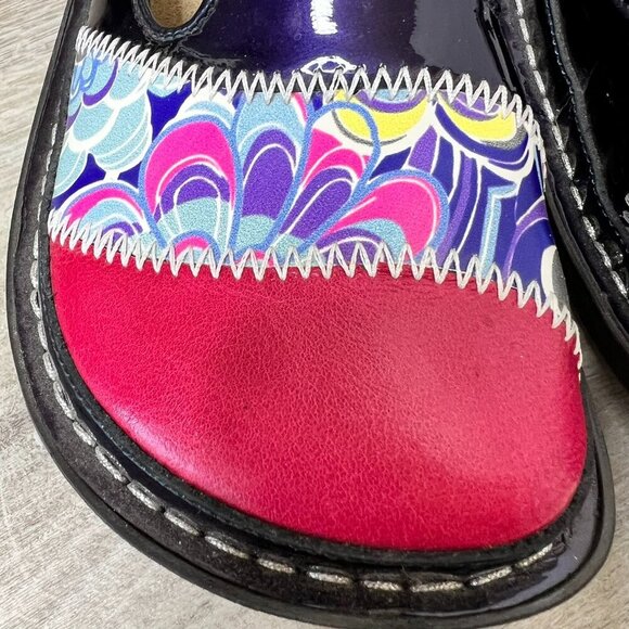 Alegria Shoes Womens Size 4.5 / 35 Classicdigo Zig Zag Clog Style Nursing - Picture 14 of 16